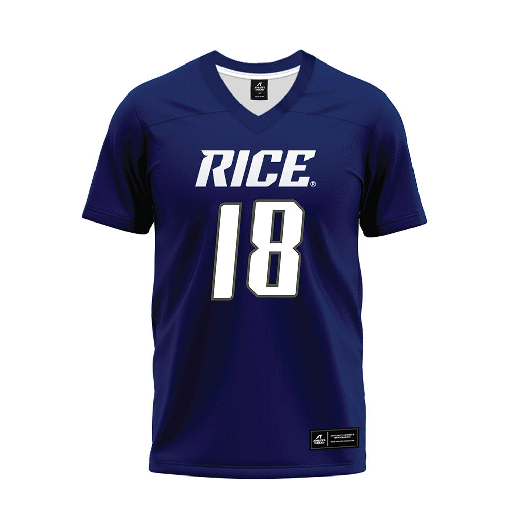 Rice - NCAA Football : Ahran Ogbor - Navy Blue Premium Football Jersey-0