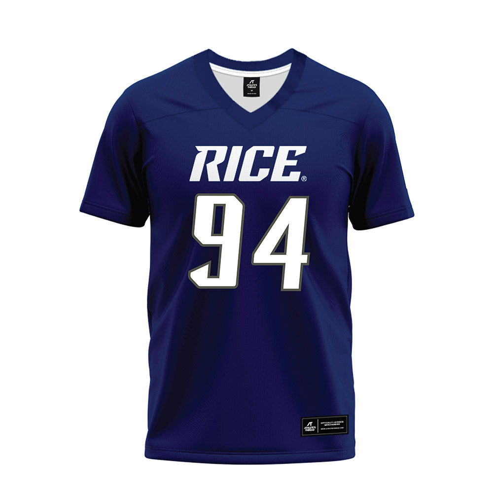 Rice - NCAA Football : Braden Bays - Navy Blue Premium Football Jersey-0
