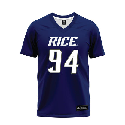 Rice - NCAA Football : Braden Bays - Navy Blue Premium Football Jersey-0