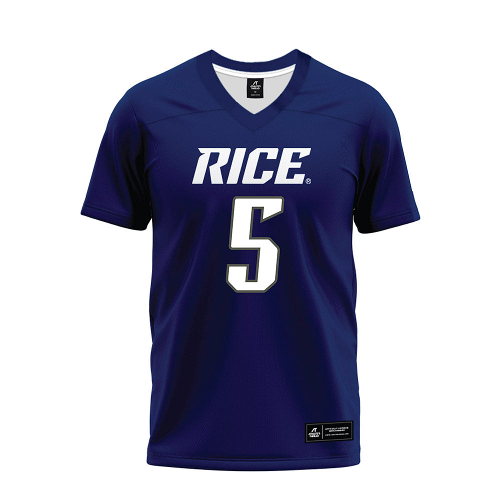 Rice - NCAA Football : Davis Lane - Navy Blue Premium Football Jersey-0