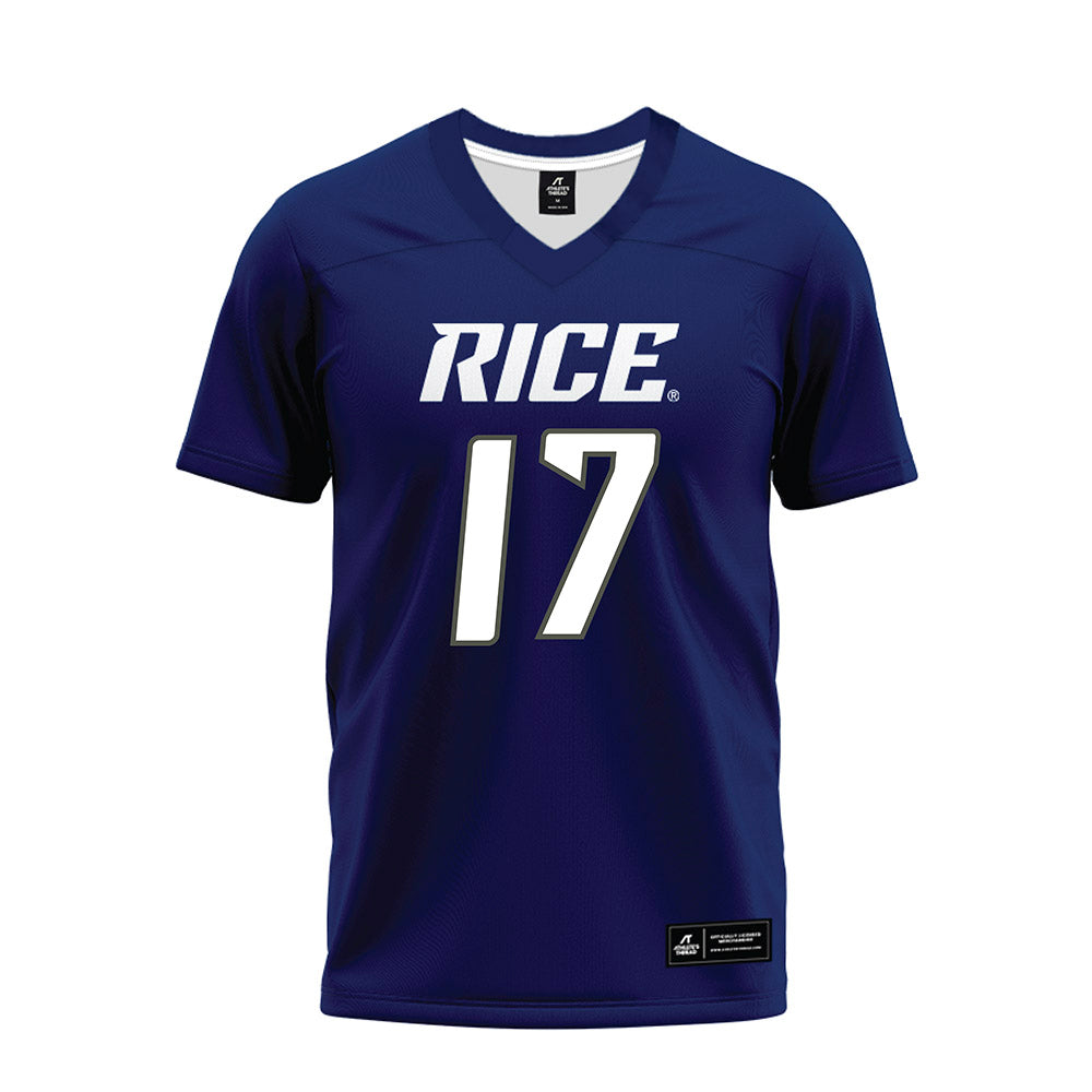 Rice - NCAA Football : Jake Renda - Navy Blue Premium Football Jersey-0