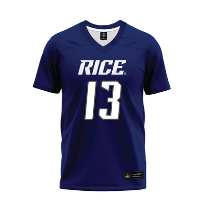 Rice - NCAA Football : Maxwell Mosey - Navy Blue Premium Football Jersey-0