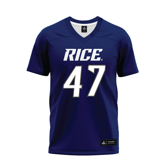 Rice - NCAA Football : Ty Thames - Navy Blue Premium Football Jersey-0