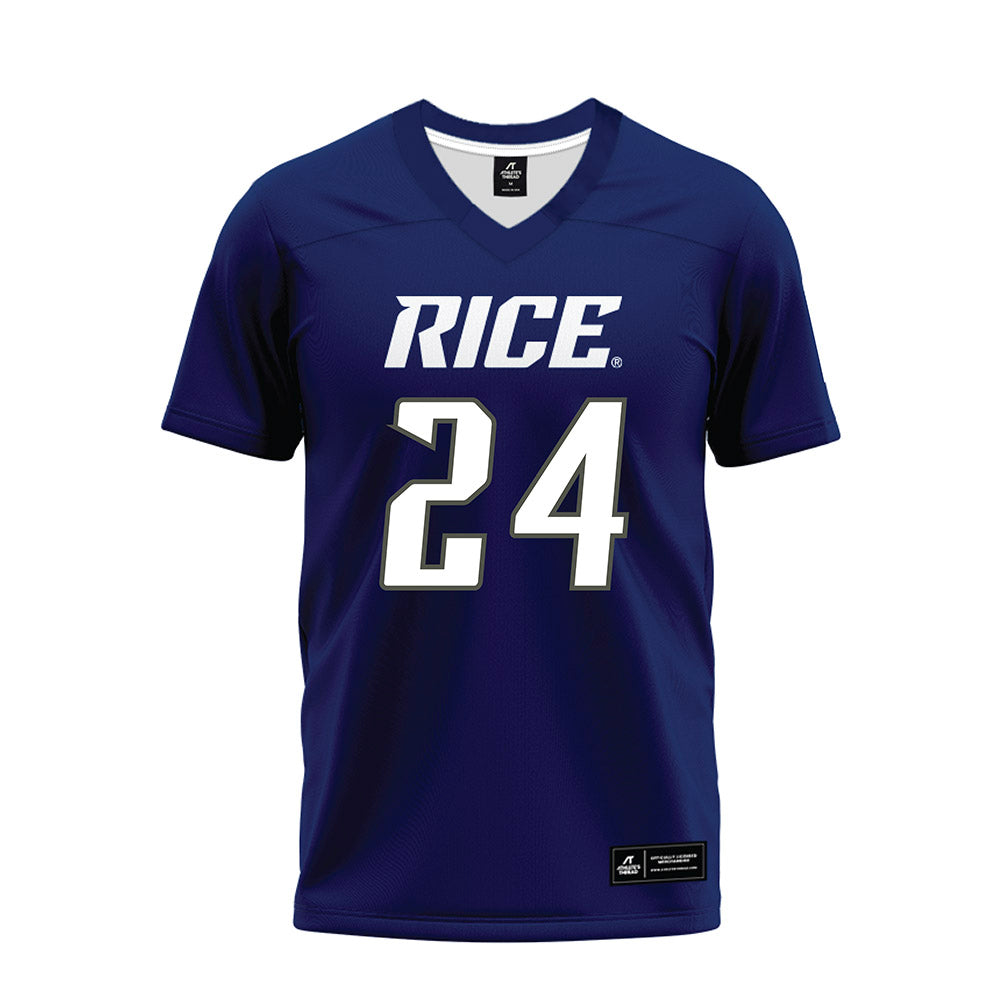 Rice - NCAA Football : Larry DeBose IV - Navy Blue Premium Football Jersey-0