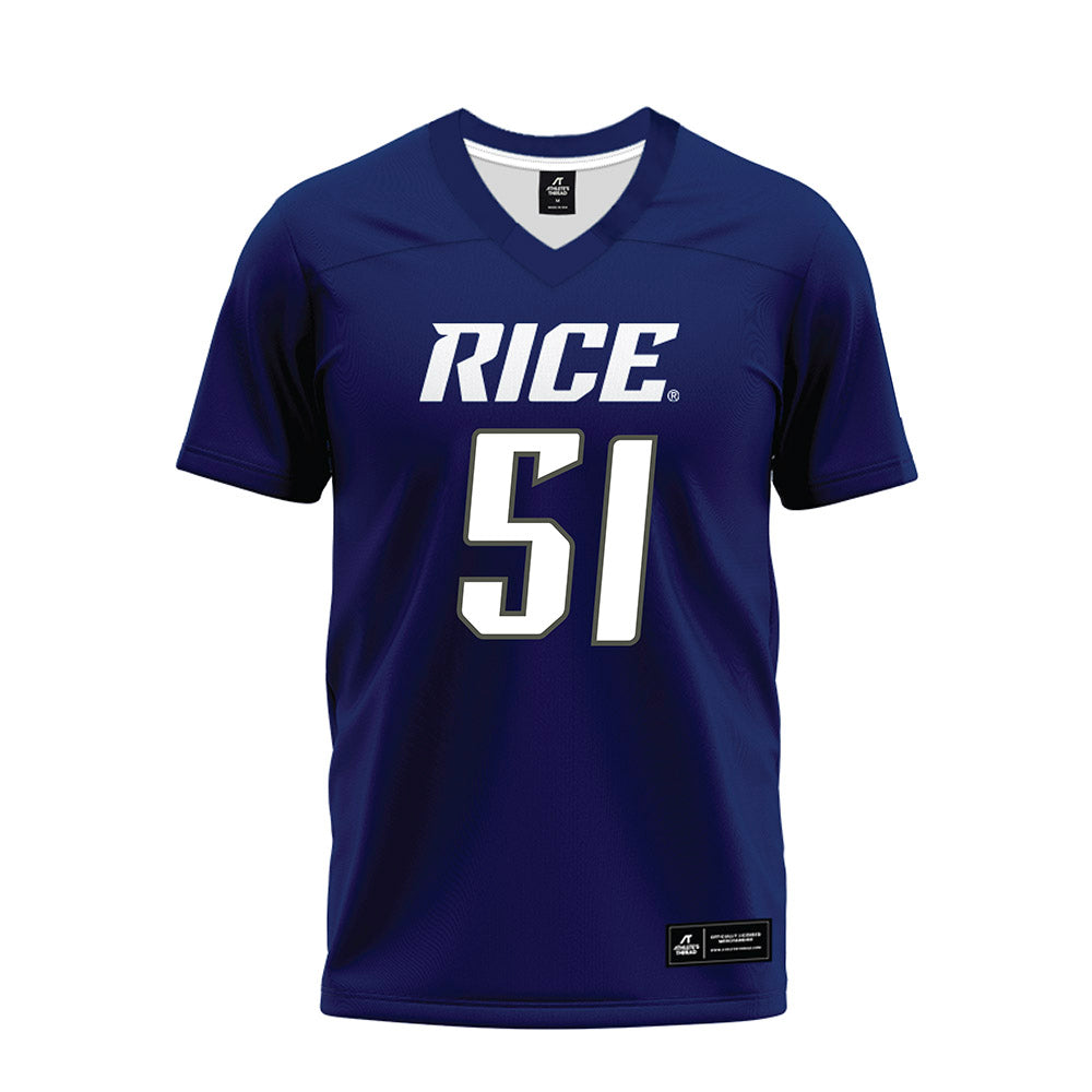 Rice - NCAA Football : Phoenix Derichsweiler - Navy Blue Premium Football Jersey-0
