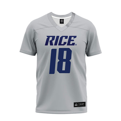 Rice - NCAA Football : Ahran Ogbor - Mid Grey Premium Football Jersey-0
