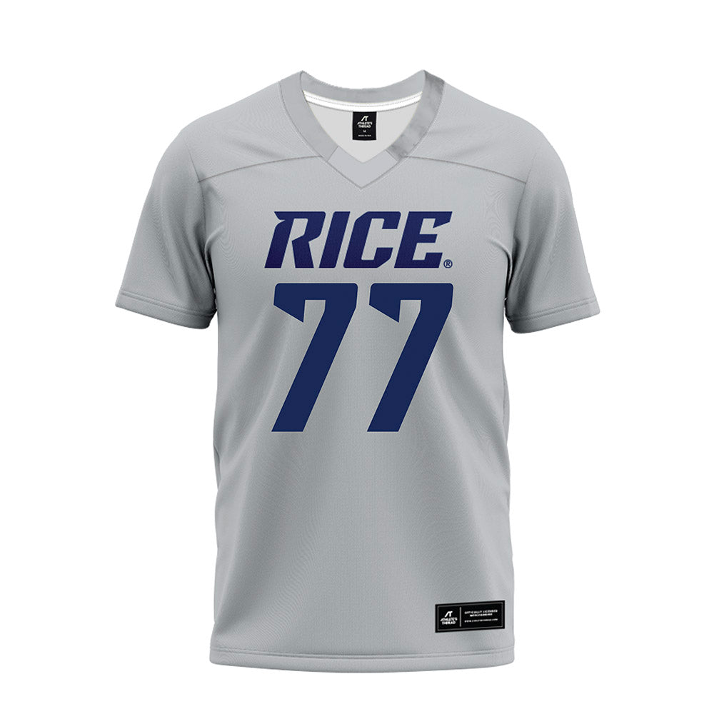 Rice - NCAA Football : Ian Bothwell - Mid Grey Premium Football Jersey-0