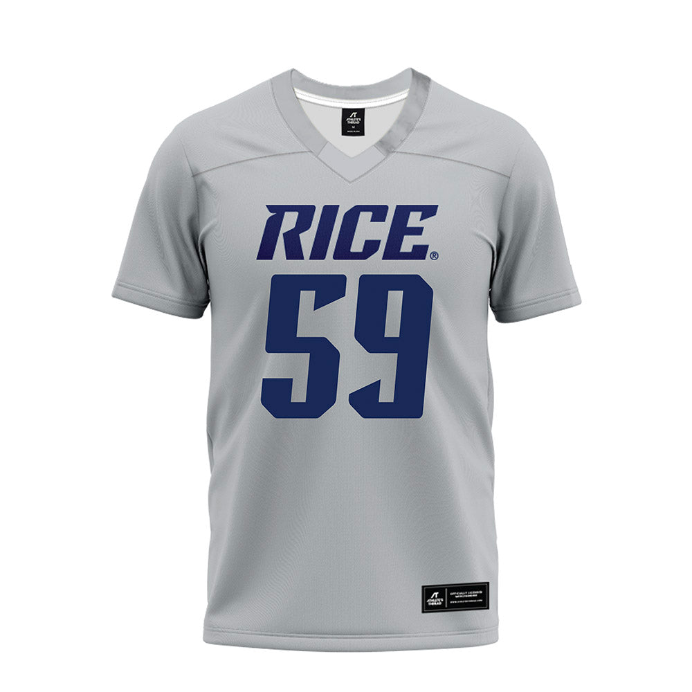 Rice - NCAA Football : Colter Alberding - Mid Grey Premium Football Jersey-0