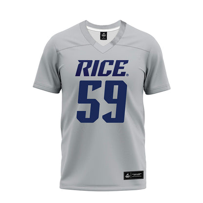 Rice - NCAA Football : Colter Alberding - Mid Grey Premium Football Jersey-0