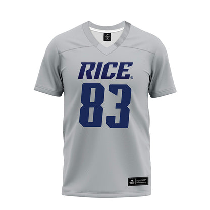 Rice - NCAA Football : Jackson Ranucci - Mid Grey Premium Football Jersey-0