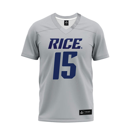 Rice - NCAA Football : Matthew Aribisala - Mid Grey Premium Football Jersey-0