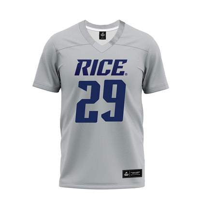 Rice - NCAA Football : Daveon Hook - Mid Grey Premium Football Jersey-0