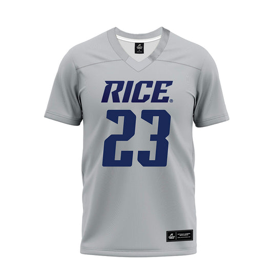 Rice - NCAA Football : Michael Amey III - Mid Grey Premium Football Jersey-0