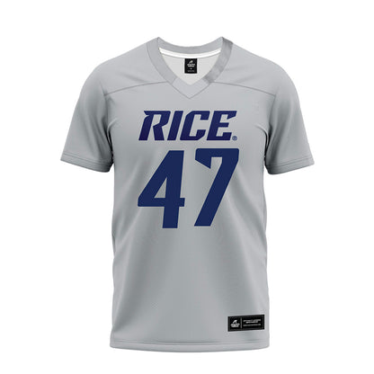 Rice - NCAA Football : Ty Thames - Mid Grey Premium Football Jersey-0
