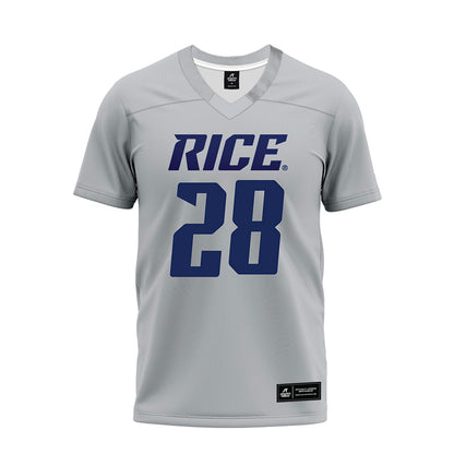 Rice - NCAA Football : D'Andre Hardeman Jr - Mid Grey Premium Football Jersey-0