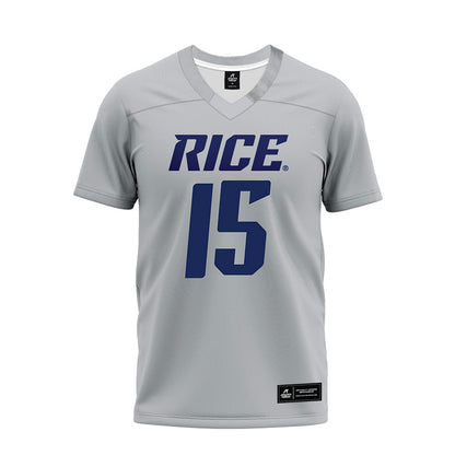 Rice - NCAA Football : Oluwatobi Aribisala - Mid Grey Premium Football Jersey-0