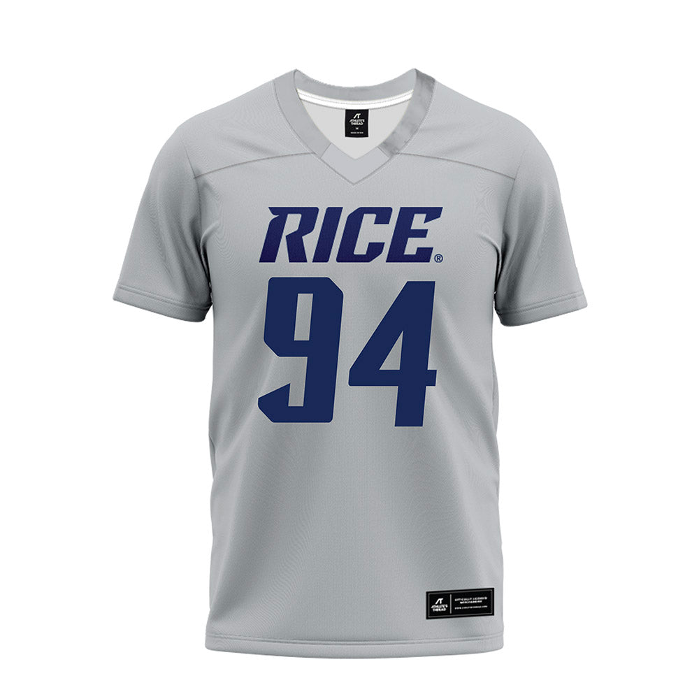 Rice - NCAA Football : Braden Bays - Mid Grey Premium Football Jersey-0