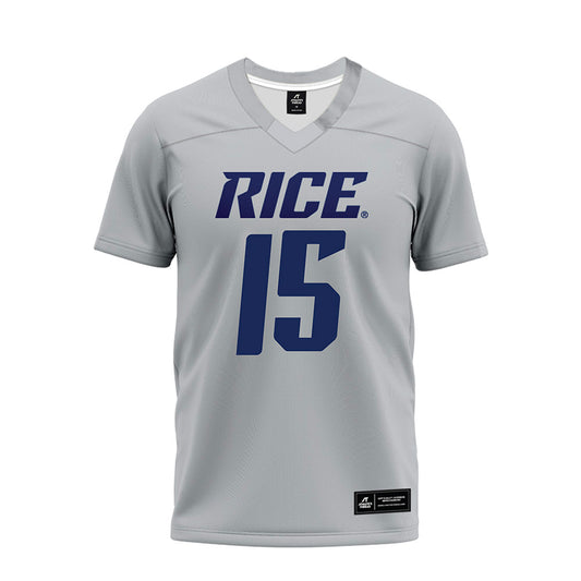 Rice - NCAA Football : Matthew Aribisala - Mid Grey Premium Football Jersey-0