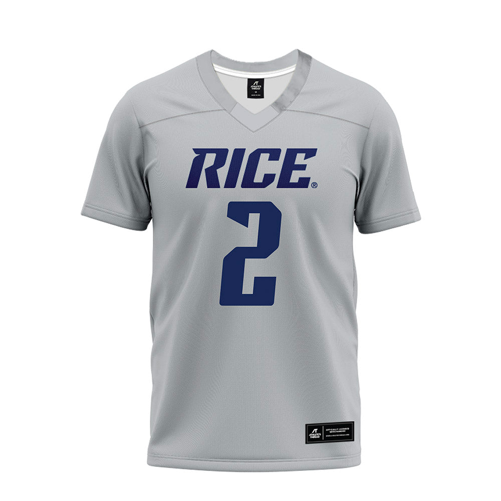 Rice - NCAA Football : Jo Chavez - Mid Grey Premium Football Jersey-0