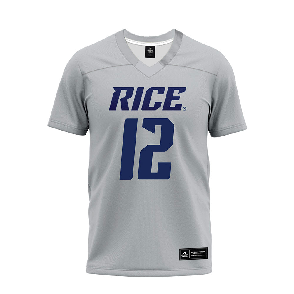Rice - NCAA Football : Jamir Benjamin - Mid Grey Premium Football Jersey-0