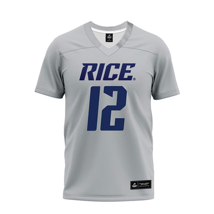 Rice - NCAA Football : Jamir Benjamin - Mid Grey Premium Football Jersey-0