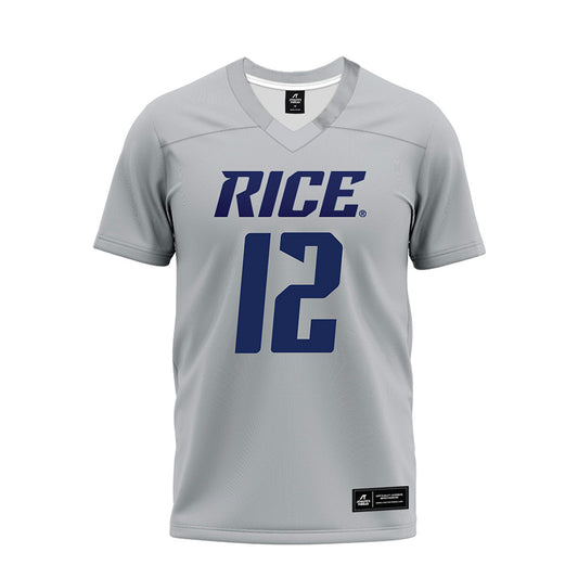 Rice - NCAA Football : Jamir Benjamin - Mid Grey Premium Football Jersey-0