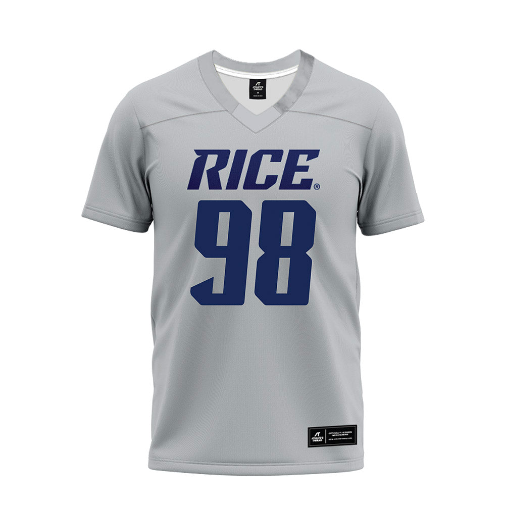 Rice - NCAA Football : Robert Rooks - Mid Grey Premium Football Jersey-0