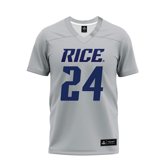 Rice - NCAA Football : Larry DeBose IV - Mid Grey Premium Football Jersey-0
