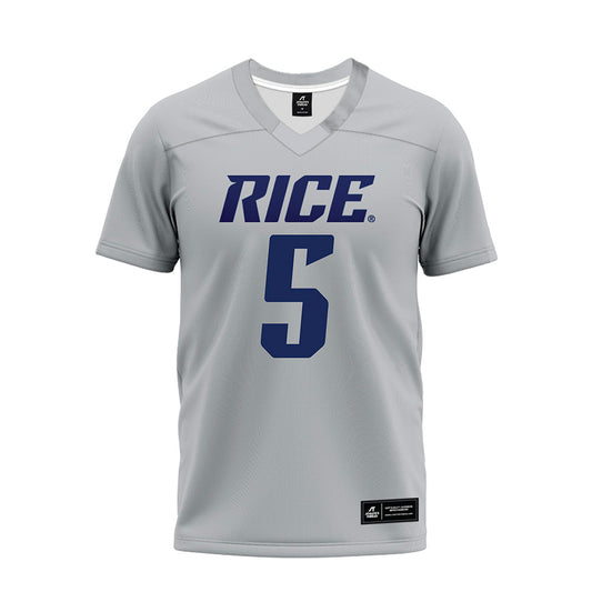 Rice - NCAA Football : Davis Lane - Mid Grey Premium Football Jersey-0