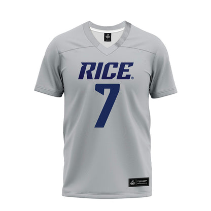 Rice - NCAA Football : Barry Jackson - Mid Grey Premium Football Jersey-0