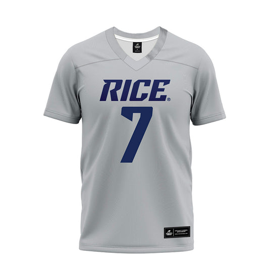 Rice - NCAA Football : Barry Jackson - Mid Grey Premium Football Jersey-0