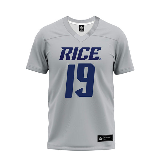 Rice - NCAA Football : Jordan Clark - Mid Grey Premium Football Jersey-0