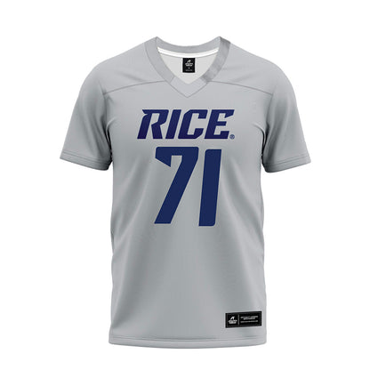 Rice - NCAA Football : Cole Principe - Mid Grey Premium Football Jersey-0