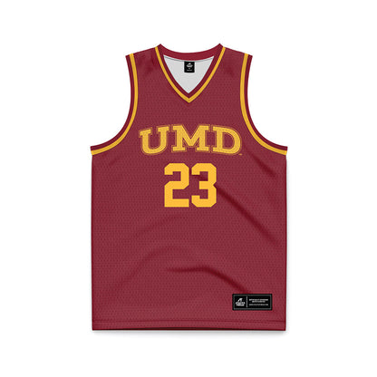 UMN Duluth - NCAA Men's Basketball : Brooks Johnson - Maroon Basketball Jersey-0