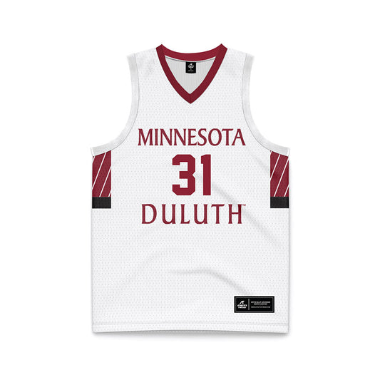 UMN Duluth - NCAA Women's Basketball : Ashley Fritz - White Basketball Jersey-0