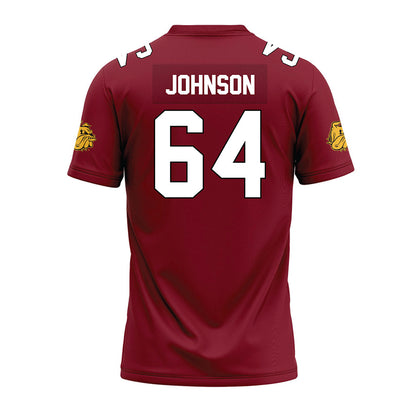 UMN Duluth - NCAA Football : Zach Johnson - Maroon Premium Football Jersey-1