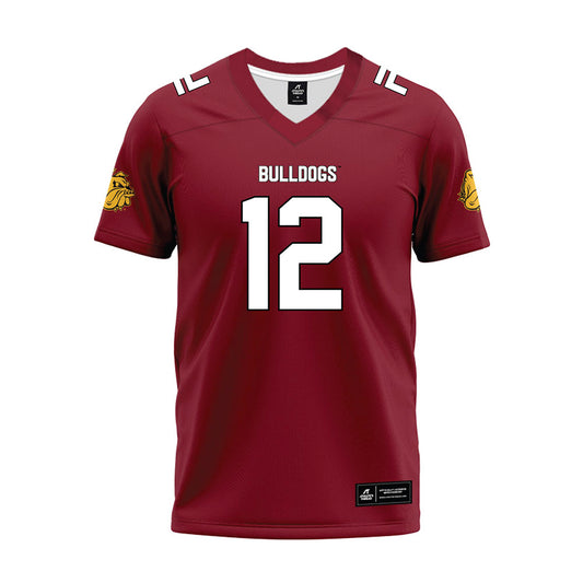 UMN Duluth - NCAA Football : Baamlak Haugen - Maroon Premium Football Jersey-0
