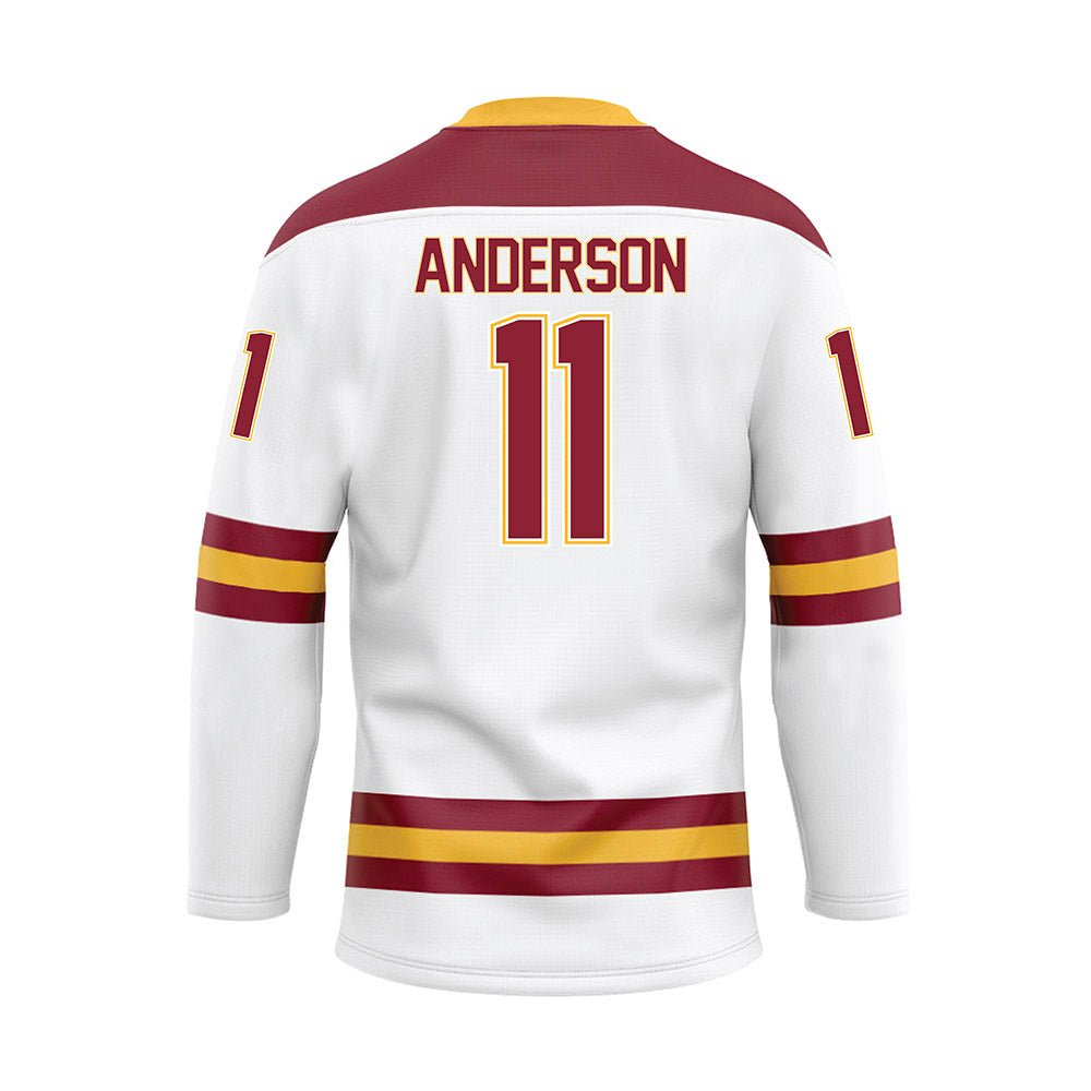 UMN Duluth - NCAA Men's Ice Hockey : Hunter Anderson - White Hockey Jersey-1
