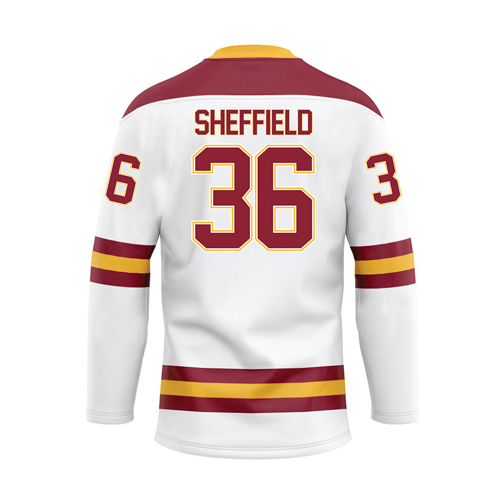 UMN Duluth - NCAA Men's Ice Hockey : Cole Sheffield - White Hockey Jersey-1