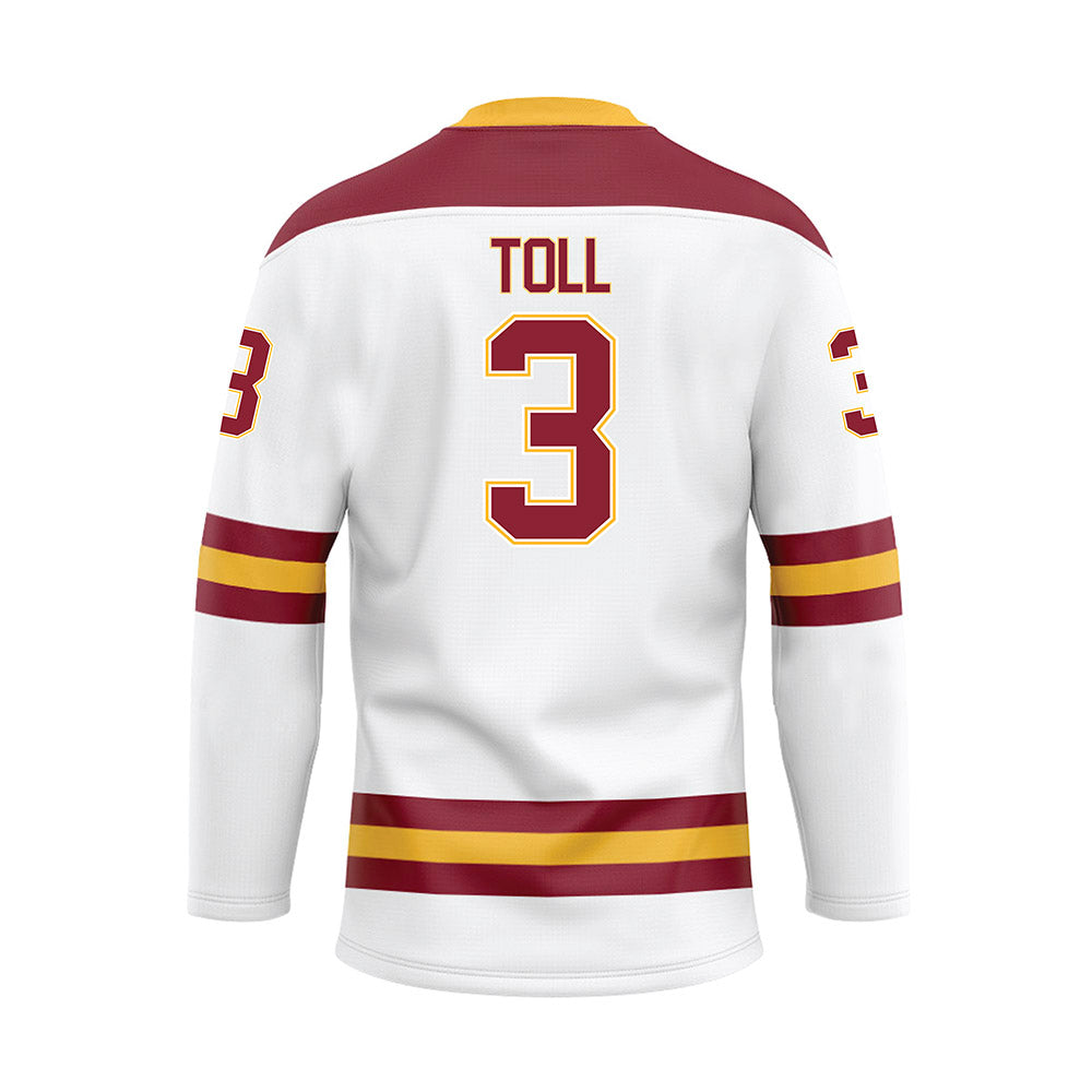 UMN Duluth - NCAA Men's Ice Hockey : Jake Toll - White Hockey Jersey-1