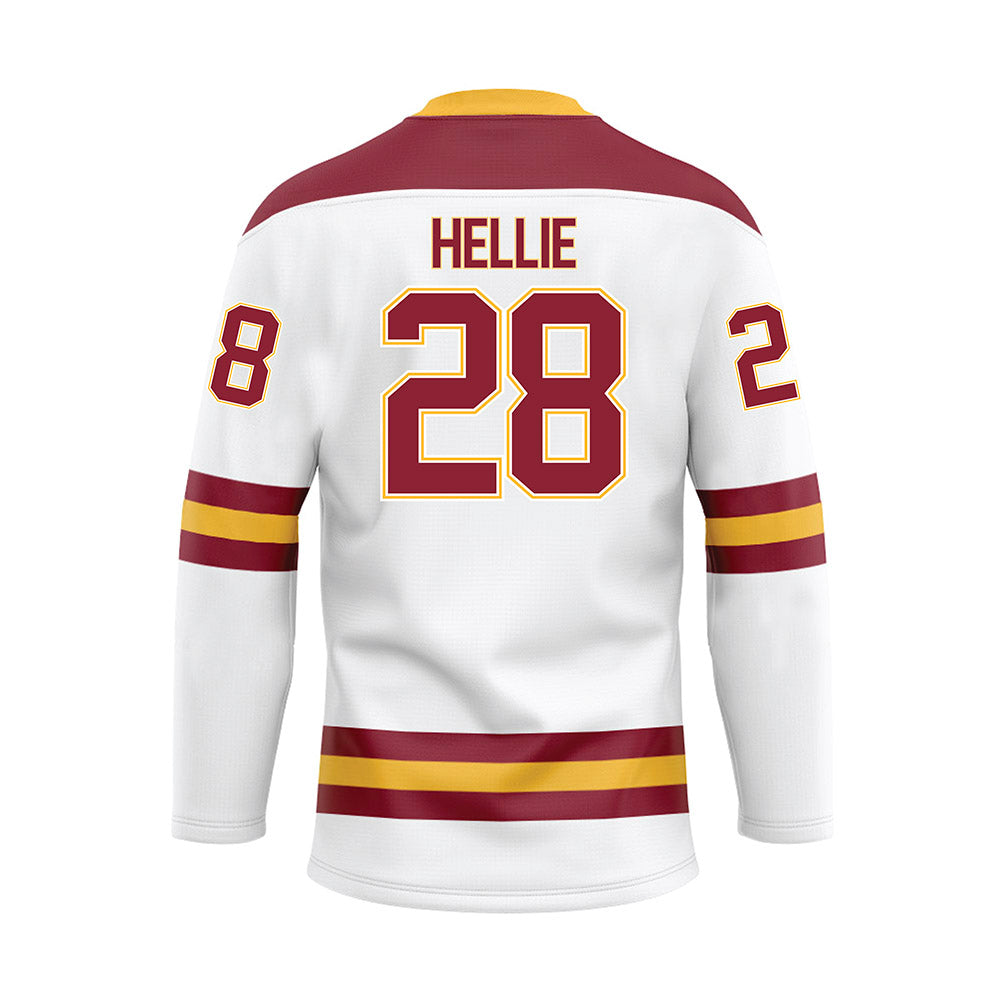UMN Duluth - NCAA Men's Ice Hockey : Bennett Hellie - White Hockey Jersey-1