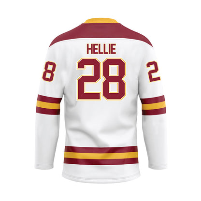 UMN Duluth - NCAA Men's Ice Hockey : Bennett Hellie - White Hockey Jersey-1