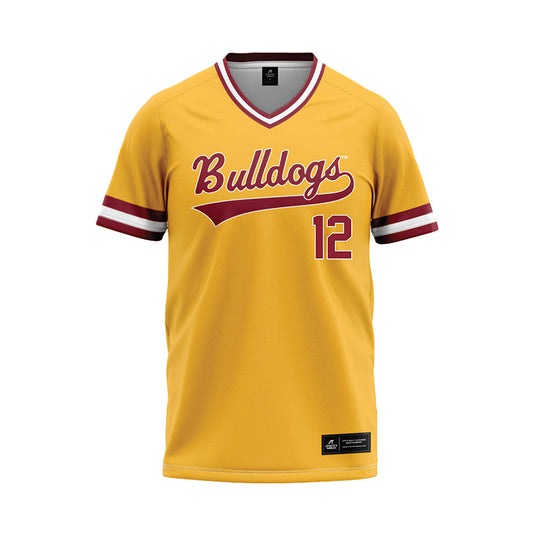 UMN Duluth - NCAA Baseball : Andrew Bruett - Gold Baseball Jersey-0