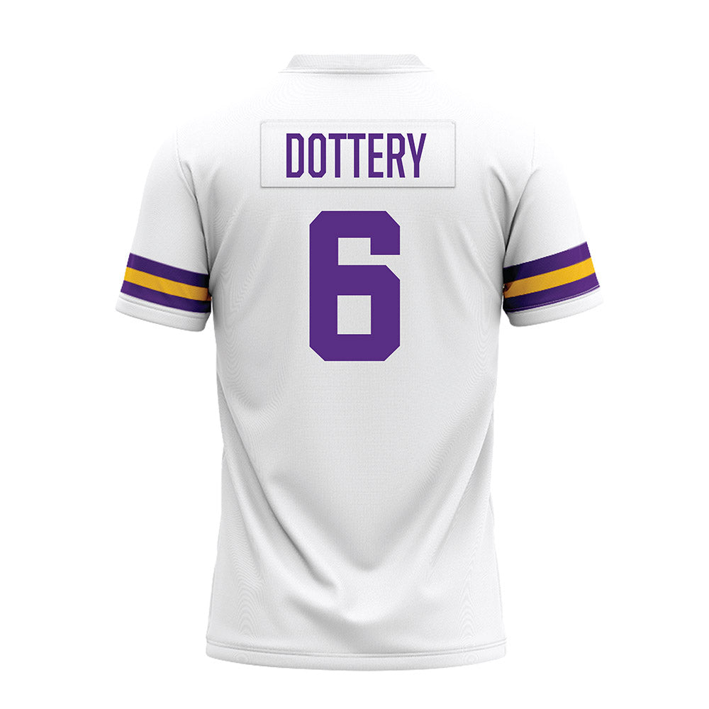 LSU - NCAA Football : Tj Dottery - White Premium Football Jersey-1