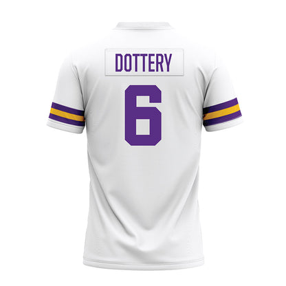 LSU - NCAA Football : Tj Dottery - White Premium Football Jersey-1