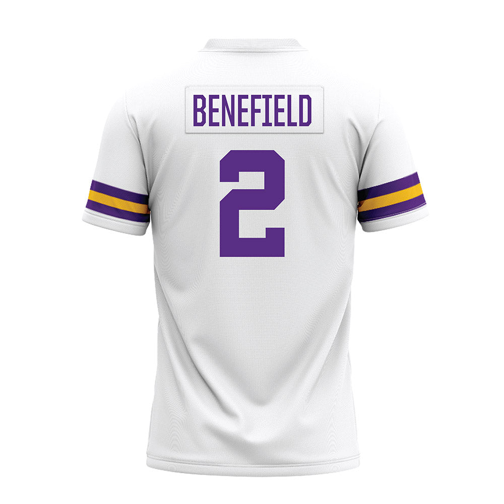 LSU - NCAA Football : Ty Benefield - White Premium Football Jersey-1