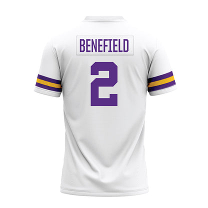 LSU - NCAA Football : Ty Benefield - White Premium Football Jersey-1