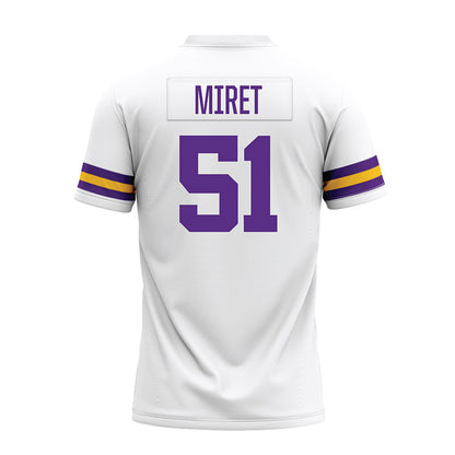 LSU - NCAA Football : Ryan Miret - White Premium Football Jersey-1