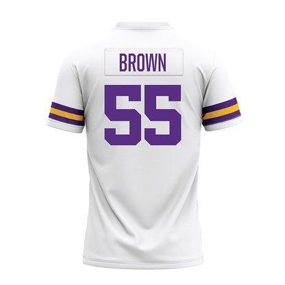 LSU - NCAA Football : Lamar Brown - White Premium Football Jersey-1