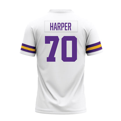 LSU - NCAA Football : Devin Harper - White Premium Football Jersey-1